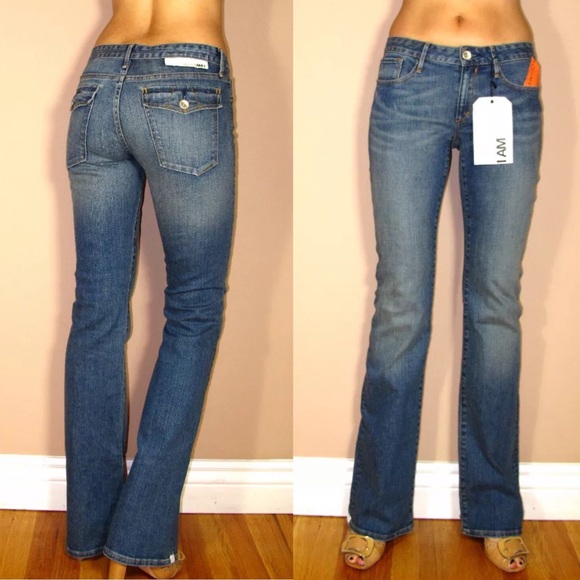 Earnest Sewn Bootcut Stretch Jeans Light Wash Flap Pockets Y2K Vintage Size 26 - Picture 10 of 10